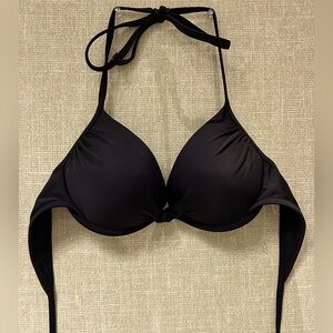 Black Halter Bikini Top with padding and tie straps